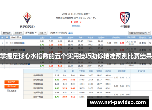 掌握足球心水指数的五个实用技巧助你精准预测比赛结果